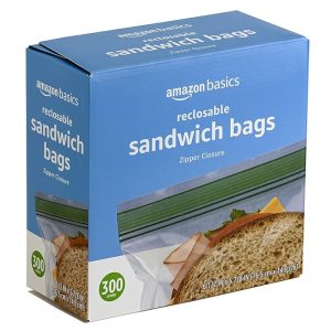 Amazon Basics Sandwich Storage Bags, 100 or 300 Count, Pack of 1