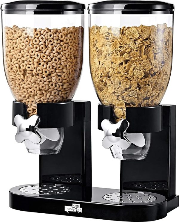 Zevro /GAT200 Indispensable Dry Food Dispenser, Dual Control, Black/Chrome