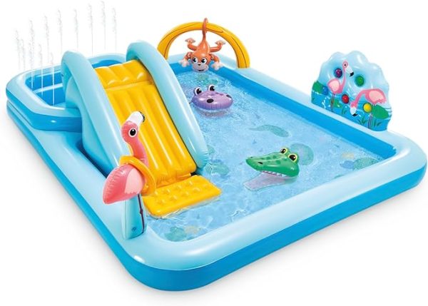 Intex 57161EP 96" x 78" x 28" Inflatable Jungle Adventure Play Center Spray Kiddie Pool for Ages 2 and Up