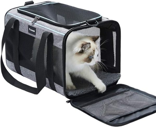 Vceoa Cat or Dog Carrier for Pets Up to 16 Lbs