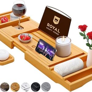 ROYAL CRAFT WOOD Premium Expandable Bath Tray for Tub