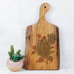 Gothic Black Rose Live Edge Artisan Wood Serving Board