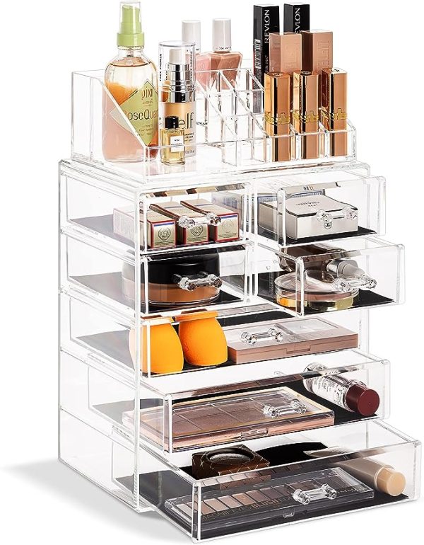 Sorbus Clear Cosmetic Organizer Make Up & Jewelry Storage